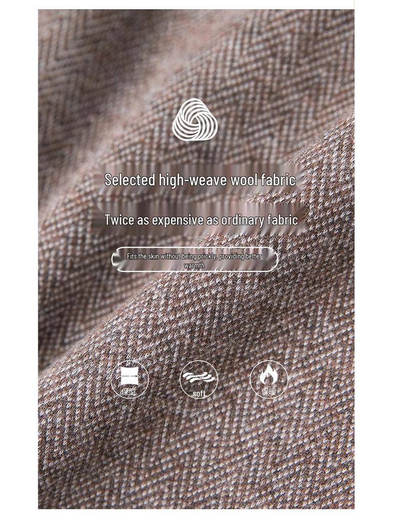 Women's High-Waisted Angola Red Wool Slim-Fit Warm Pants - Autumn/Winter