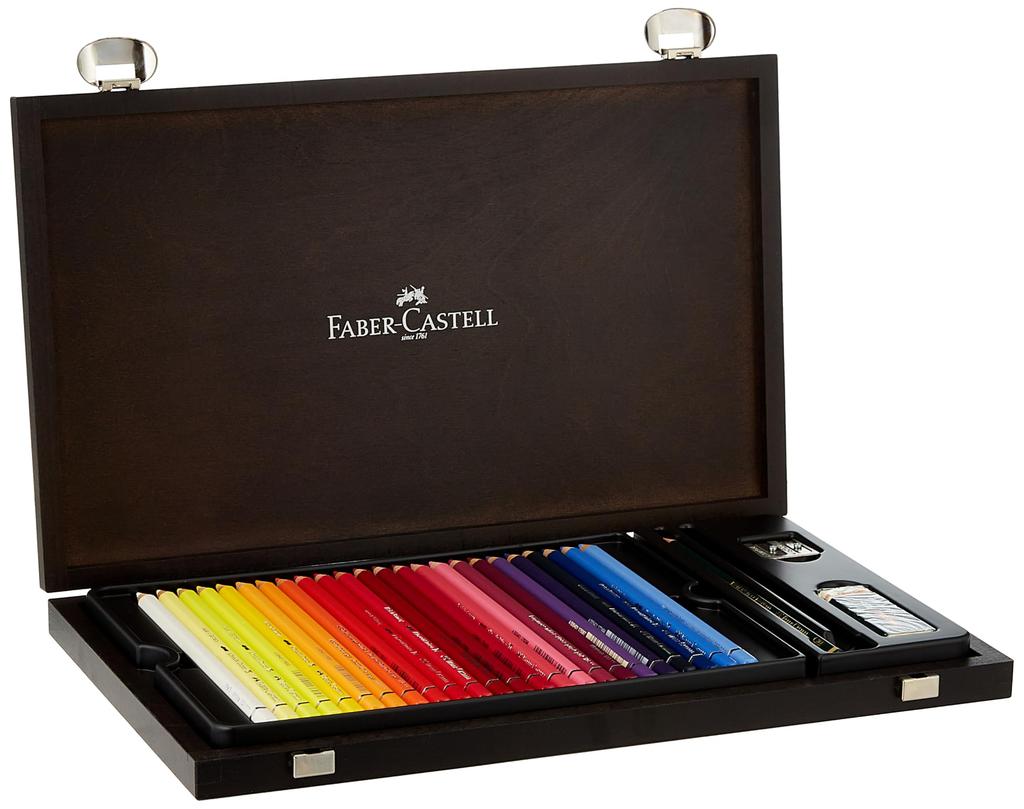 Albrecht Watercolor Pencils Set with Wooden Box 117506 Japanese Faber-Castell Dürer 48-Color Accessories, [Genuine Product]