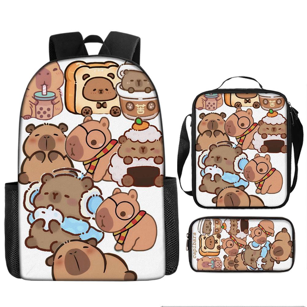 Pibara Trendy Backpack European and American Retro Schoolbag Third Grade Fourth Grade Bag