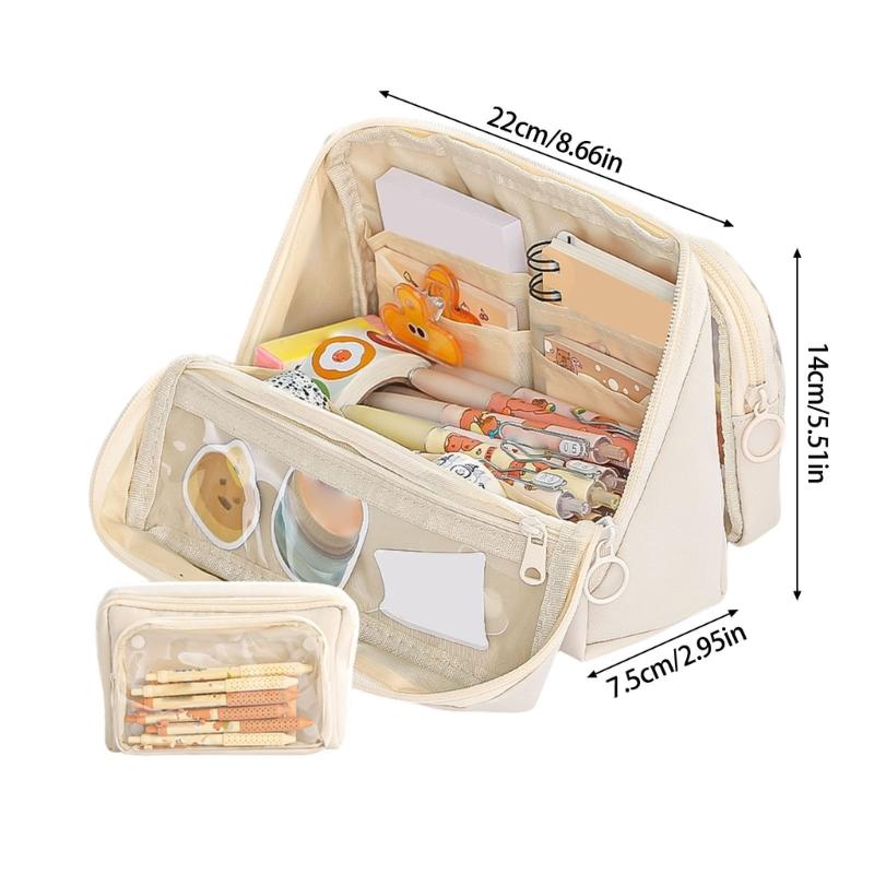 Astuccio Grande Capacità Astuccio Multi Strato Astucci Staccabili Organizer per Penne Borsa Astucci da Viaggio per Trucco