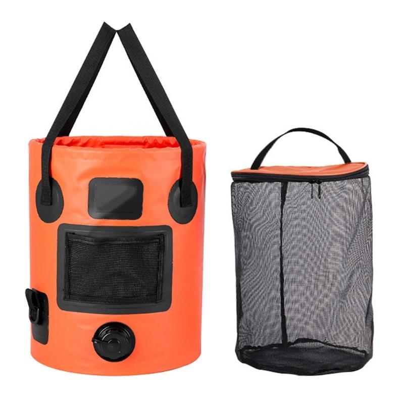 Tragbarer faltbarer Fischereieimer 25L Fassungsvermögen Handeimer Outdoor-Reise Wasseraufbewahrungsbeutel für Outdoor-Aktivitäten