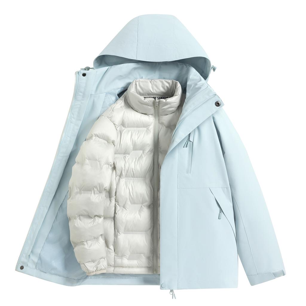 The latest popular down liner jacket autumn and winter men's and women's detachable ski clothing outdoor windproof jacket 90 down