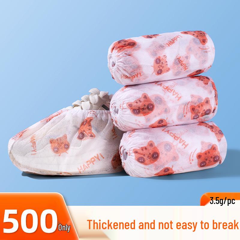 Children's Anti-slip Cartoon Shoe Covers: Thick, Non-woven, Disposable, Wear-resistant Indoor Foot Covers