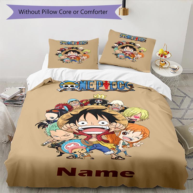 3pcs Custom Name One Piece Bedding Set Duvet Cover Closure Includes 1 Duvet Cover & 2 Pillowcases, Soft and Comfortable for All Seasons.