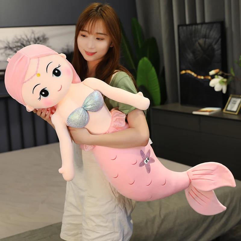Multi Size Kawaii Mermaid Plush Toys Soft Animal Pillow Stuffed Toy Princess Dolls Children Boys and Girls Birthday Gifts Decor