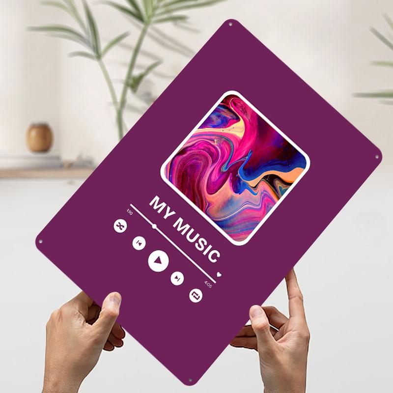 

Music Player Interface Printed Poster Customized Wall Art Retro Vintage Metal Tin Signs for Room Decoration At Home Decor Items 7.9x11.8In(20x30cm)