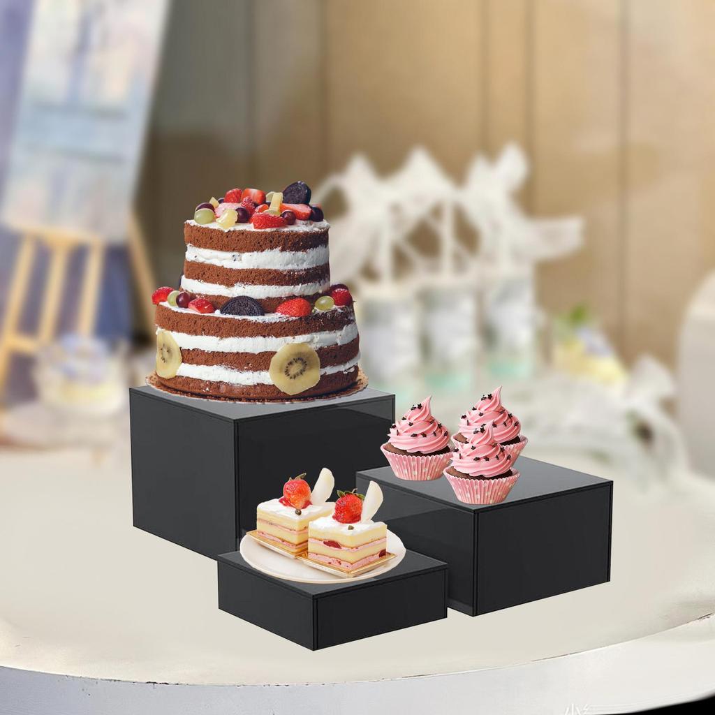 3Pcs Buffet Risers Multifunctional Dessert Table Display Set for Figures Birthday Party Collectibles Art Exhibitions Catering