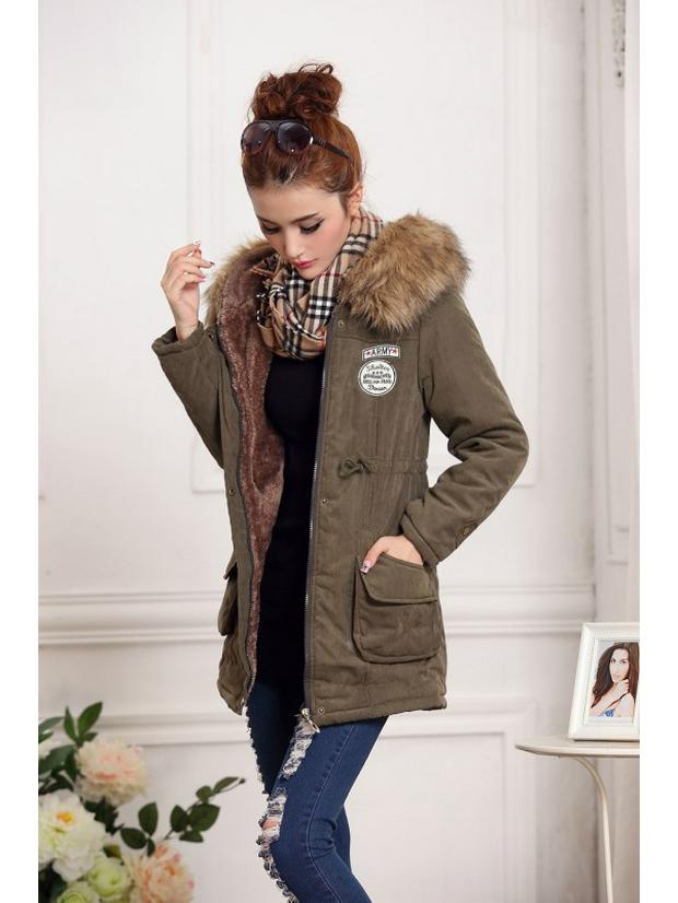 Manteau long à capuche en laine d'agneau style coréen grande taille pour femme - Hiver 2023