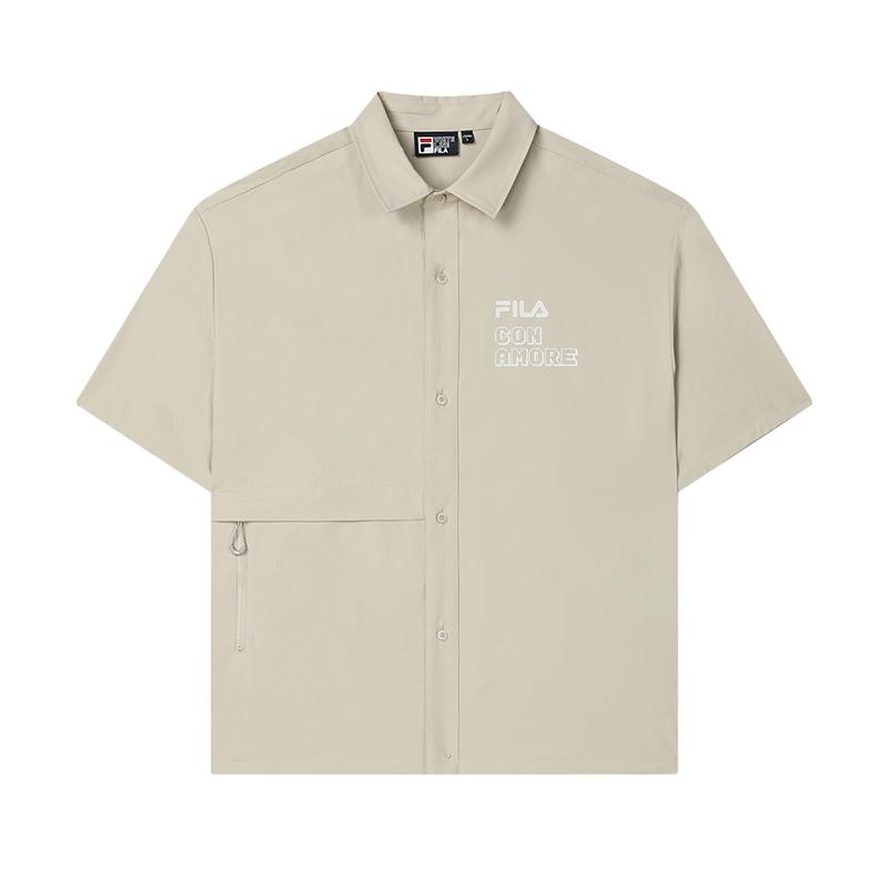 New FILA ORIGINALE Shirt Men's Cactus Gray/Pink F11M429402FLP