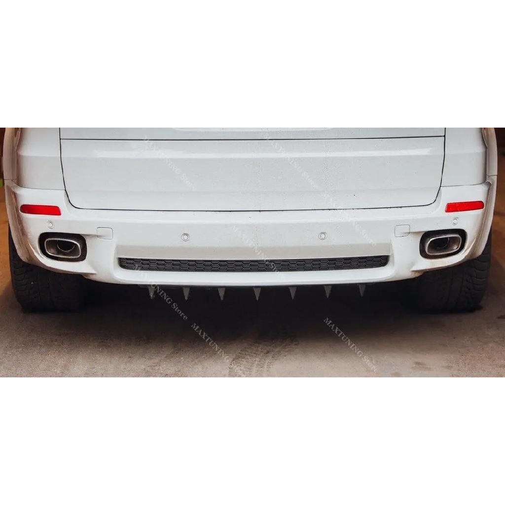 Labio Separador Lip para Parachoques Trasero de 7 Aletas para BMW X5 E70 LCI 2007-2013 M Sport Difusor Spoiler Cubierta Inferior Moldura Kits de Carrocería Valence Tuning