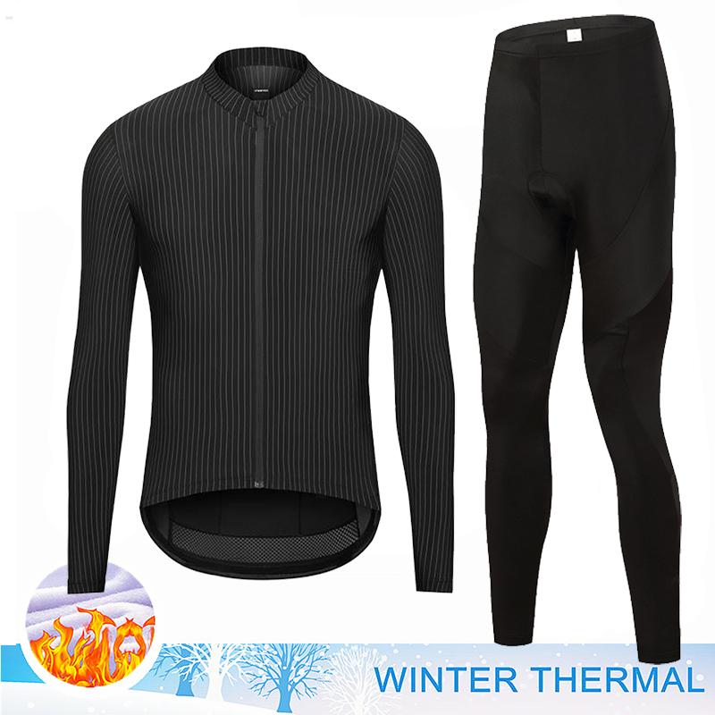 2026 Winter Velvet Warm Thermal Fleece Cycling Jersey Set Men MTB Bicycle Clothes Wear Ropa Ciclismo Racing Team Bike Outoddr Warm Clothing