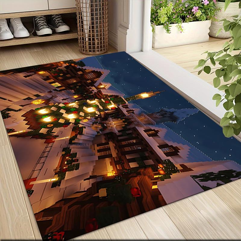1Pc Elf Shelf Roblox Carpet Rug Soft Washable Antislip Home Living Room Sofa Mats Personalized Christmas Rug