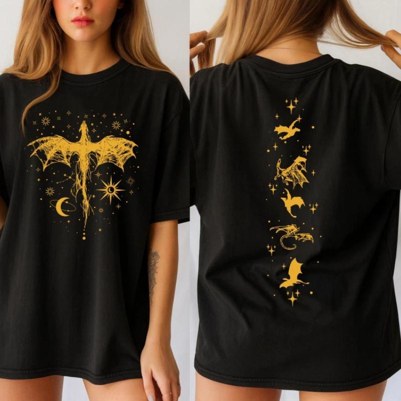 Fourth Wing Throne of Glass Inspired Dragon Shirt Fantasy Bookish T-Shirt Romantasy Reader Gift Book Lover Tee BookTok Merch XS