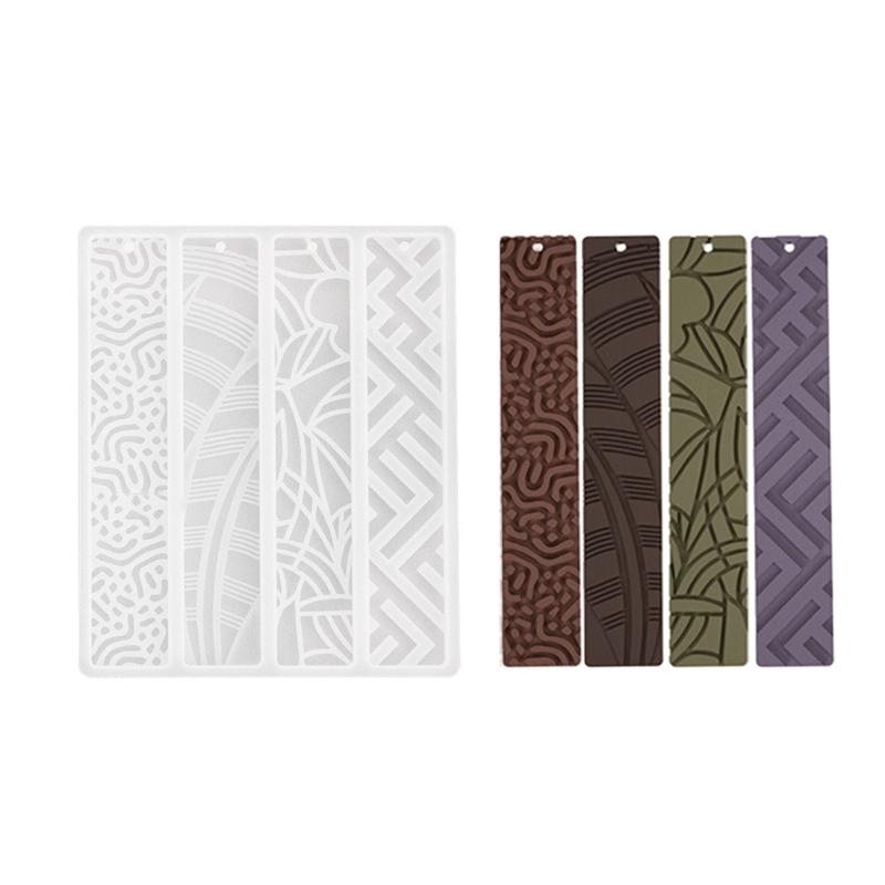 Silicone Mold for DIY Crystal Dropping Bookmark Personalized Irregular Geometric Patterns Adorned Bookmark Crafting Mold