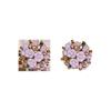 Silver Needle Diamond Ceramic Flower Cluster Earrings: Niche Fashion Fresh Studs