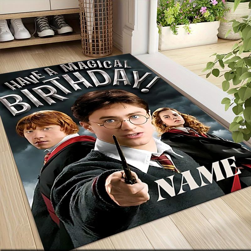 Custom Name "Harry Potter Adventure" Carpet Rug Customizable Soft Washable Anti-Slip Home Living Room Sofa Mats Personalized Rug. 090938