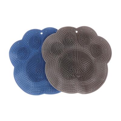 Tapis de Massage de Bain en Silicone Brosse de Douche pour les Pieds et le Dos Fixation Murale Tapis de Lavage des Pieds de Salle de Bain avec Ventouse