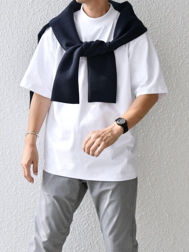 Summer Function Mock Neck 25SS 712110056 White SMALL Cool to the protection [SHIPS ANY] T-Shirt touch/Heat shielding/UV etc.