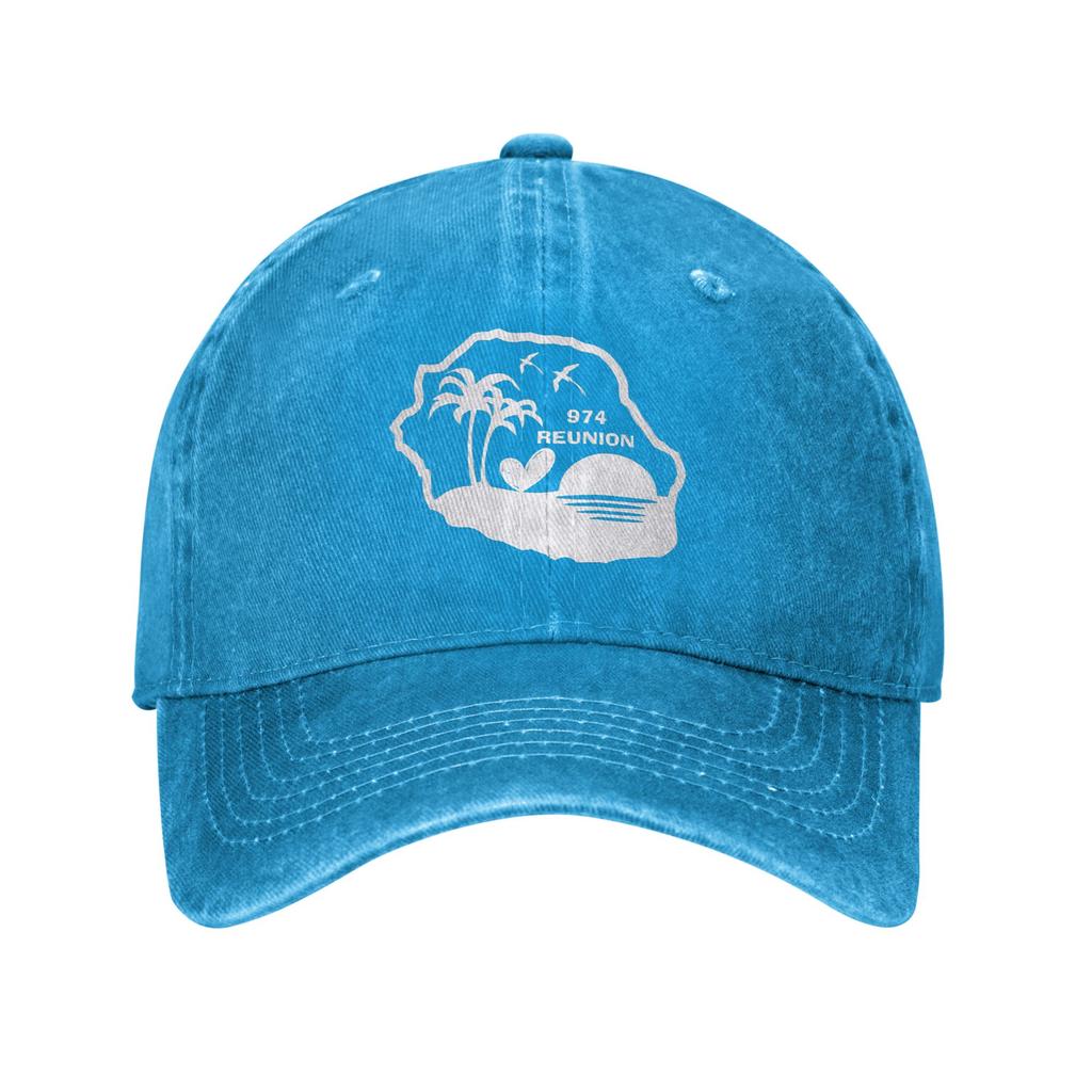 974 Reunion Island Denim Fabric Cap Casual Baseball Caps Adjustable Hat Summer Unisex Baseball Hats