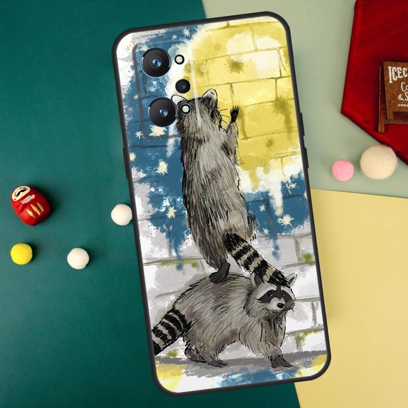 

Cartoon Raccoon Kawaii For Realme 10 11 12 13 14 Pro Plus C67 C65 C63 C61 C55 C53 C51 C35 C71 C75 GT7 15 Pro Case Realme C75 4G