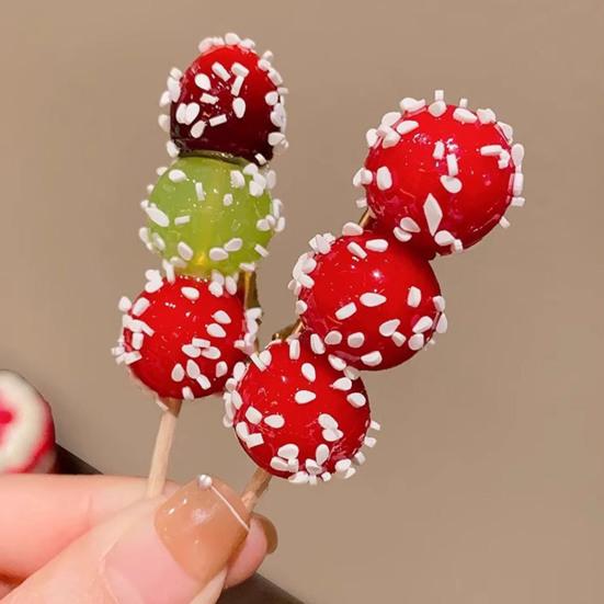Hairpin Imitation Sugar Calabash Design Hair Clip Stable Clamping Force Side Bang Hair Pin Holiday Hair