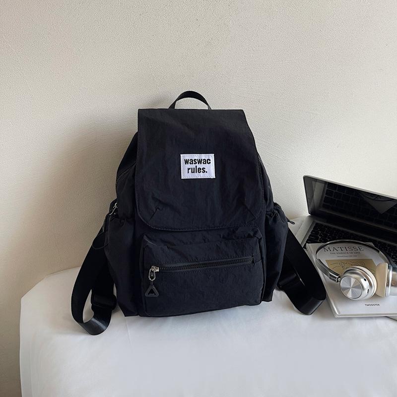 

Bag Women s 2025 New Backpack Niche Casual Simple Going Out Small Backpack Student Commuting Light Small School Bag 27*14*35 чёрный