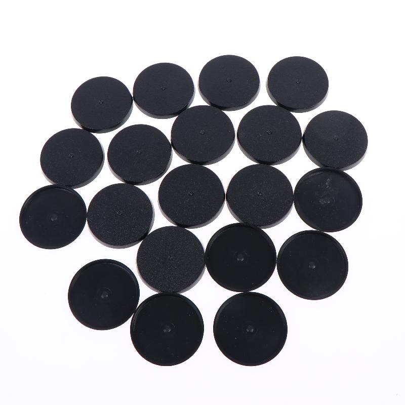 20Pcs 40Mm Round Wargame Miniature Base Black Plastic Stable Flat Figure Stand For Tabletop Wargaming Model Hobby Diy Paintin