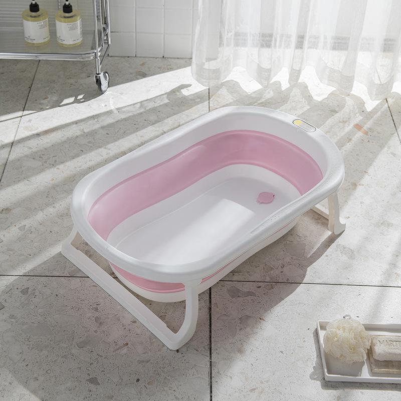Folding Temperature-Sensitive Baby Bathtub: Large Size for Infants, Newborns, and Toddlers