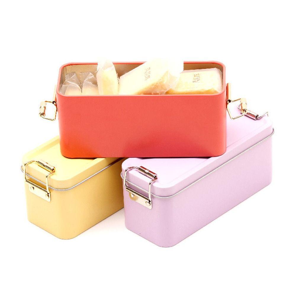 High Quality With Lid Rectangular Iron Box Old-fashioned Rectangular Iron Box Colored Durable Tin Box Pineapple Cake Packaging