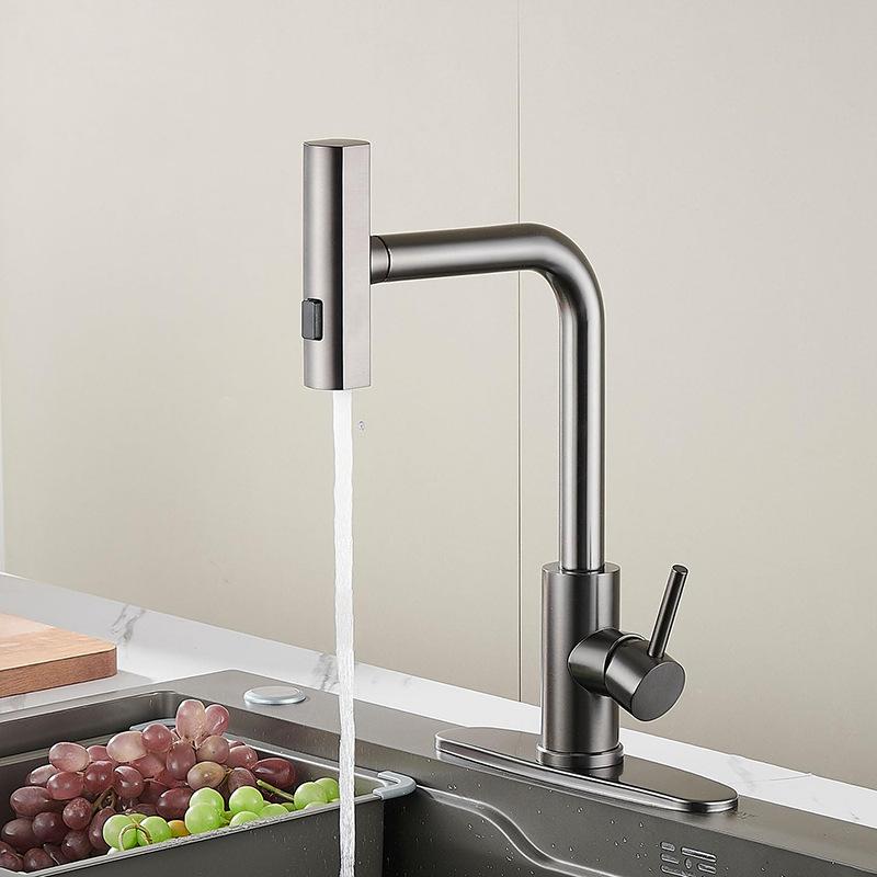Tuqiu Kitchen Faucets  Brushed Gold Pull Out Kitchen Faucet Mixer Tap  Grey/Niickel Water Mixer Tap Mixer Tap