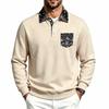 Men’s Autumn/Winter Casual Lapel Hoodie – West Coast Cashew Flower Patch Pocket Long-sleeved Top