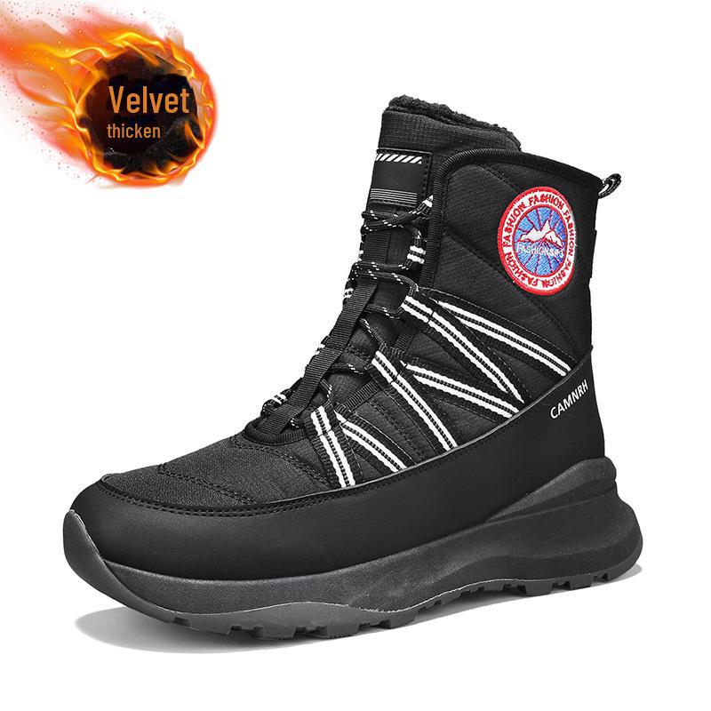 Winter High-Top Snow Boots for Couples - Men's Plus Velvet, Women's Short Style - Cozy, Thick, Warm, Ideal for Outdoor Cold Weather