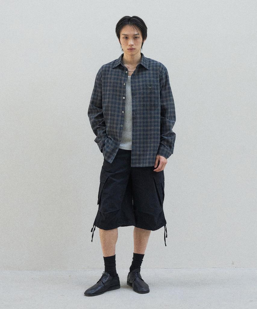 SLOWACID Garment Dyed Check Shirt [Blue]