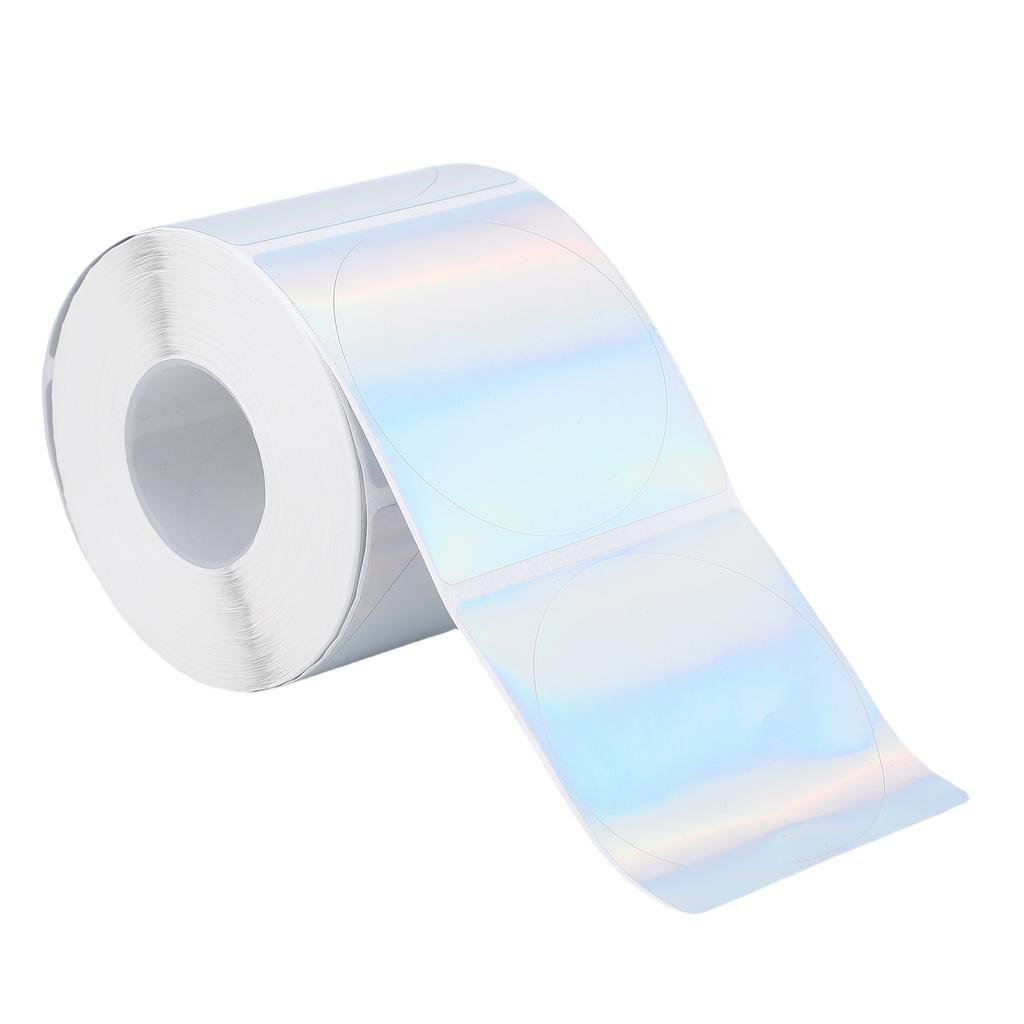 1 Rolle 400 Stück Holografische Etiketten 2 Zoll Runde Druckeraufkleber Selbstklebend Direkt Thermopapier zum Basteln