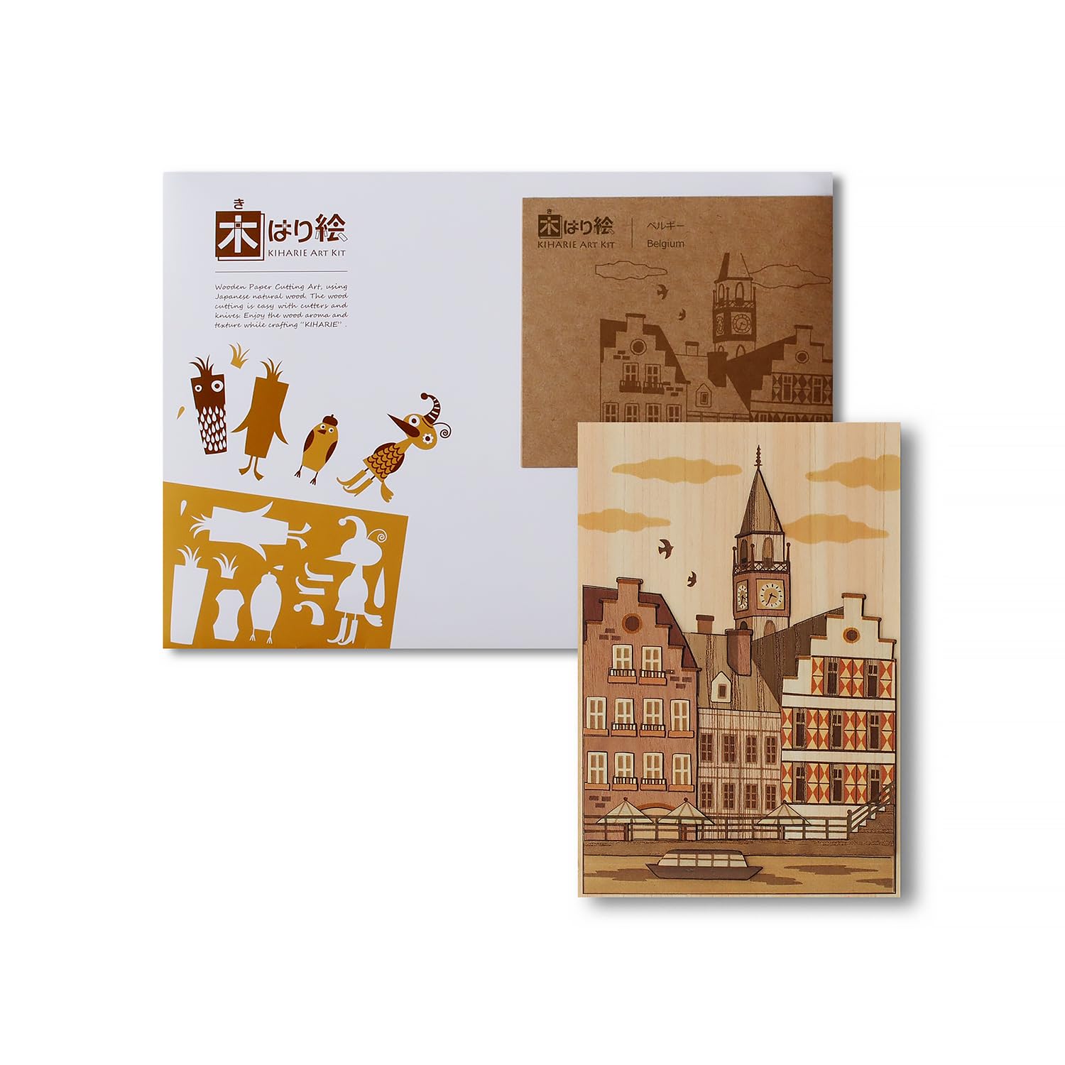 

KINOWA Belgium Woodcut Original Handmade Kit Ghent Cityscape Made in Japan