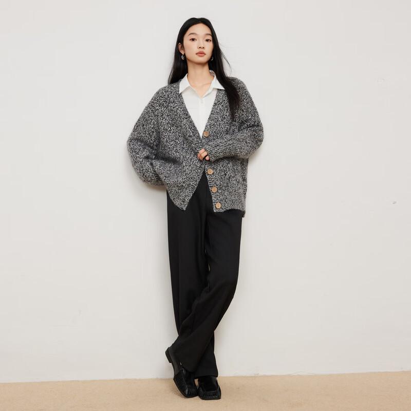 Elva' Island Women's V-Neck Loose Knit Cardigan