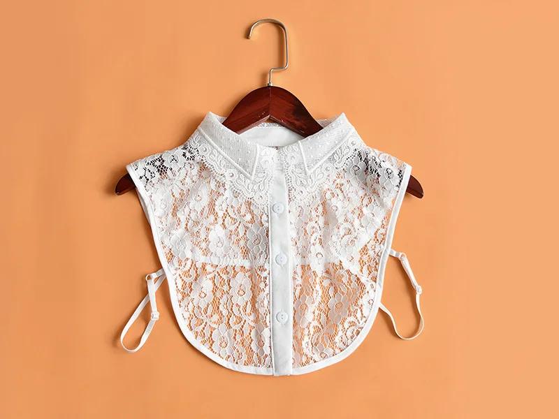 

Lace Fake Collar Women Lapel Button Down Detachable White Lapel Half Shirt False Collars Girls Removable Decor Nep Kraagie