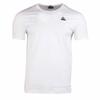 Einfarbiges, kurzärmeliges Herren-T-Shirt aus Baumwolle mit aufgesticktem Tricolor-Logo von