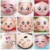 2Pcs Cute Cartoon Expression Pregnant Facial Stomach Belly Sticker Photo Prop