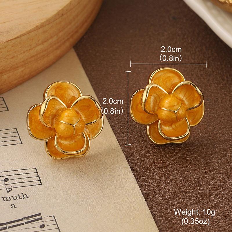 

S925 Silver Needle Mori Flower Dripping Oil Earrings Small Fresh Super Fairy Versatile Premium Sweet Light Luxury Earrings