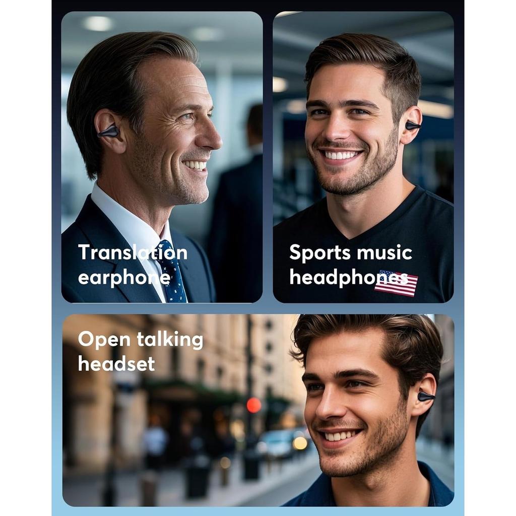AI Translation Earbuds 144 Languages 60H Playtime Translator Earphone Traductores Inglés Español Wireless Bluetooth 5.4 Headphone for Android iOS 