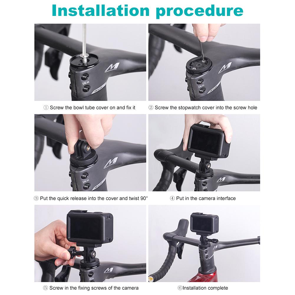 Bicycle Camera Mount Waterproof Bicycle Speedometer Mount Multifunctional Cycling Headlight Bracket for Outdoor Sports
