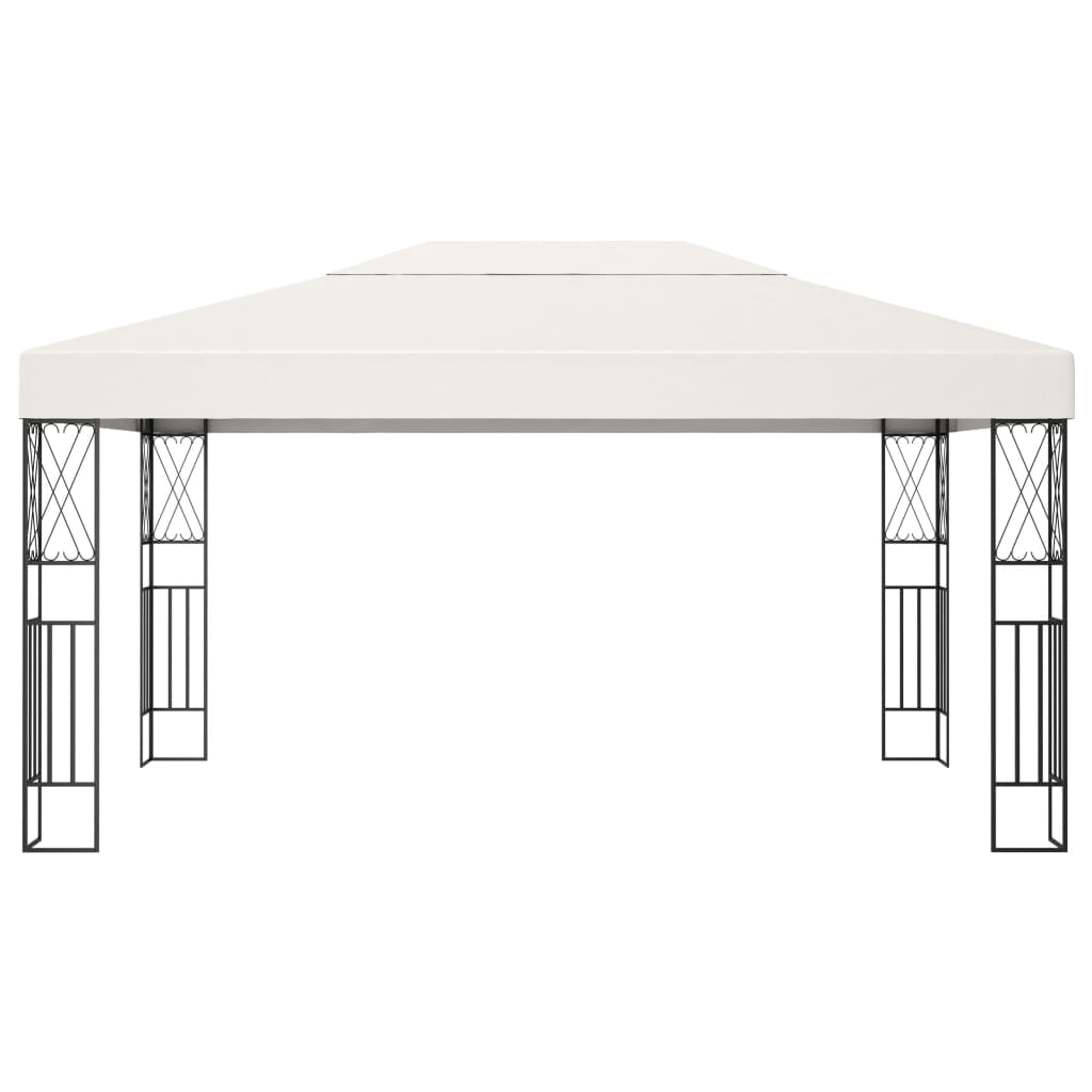 Gazebo with LED String Lights 3x4 M Cream Fabric