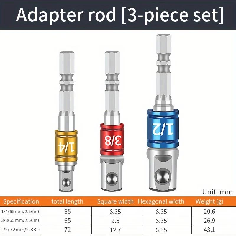 

Internal Hexagonal Handle Universal Drill Bit Screwdriver Impact Socket Adapter Drill Bit Kit 1/4 3/8 1/2 Hexagonal Handle