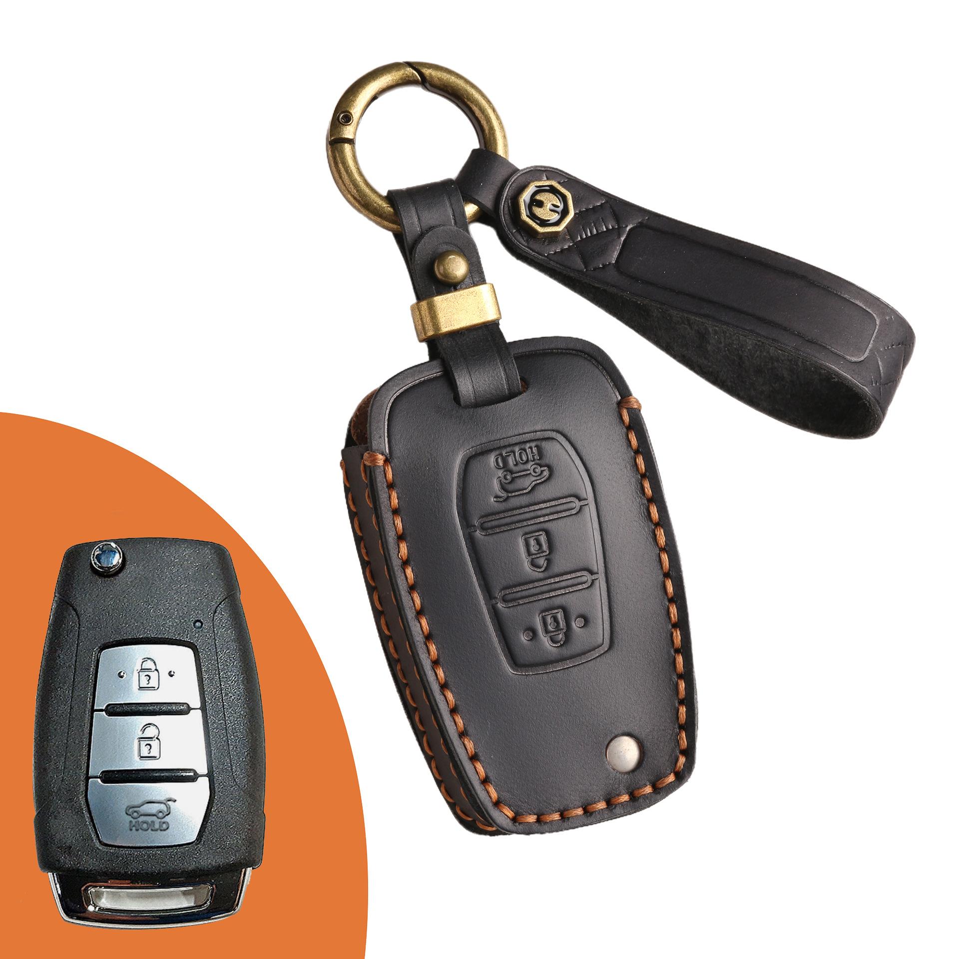 

Car Key Cover Is Suitable For Korean Ssangyong Car Special Key Bag Protective Case Buckle Leather
