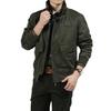 Jacket Men's Spring and Autumn Clothing Men's Casual Large Size Stand-Up Collar Military Jacket Pure Cotton Thin Jacket