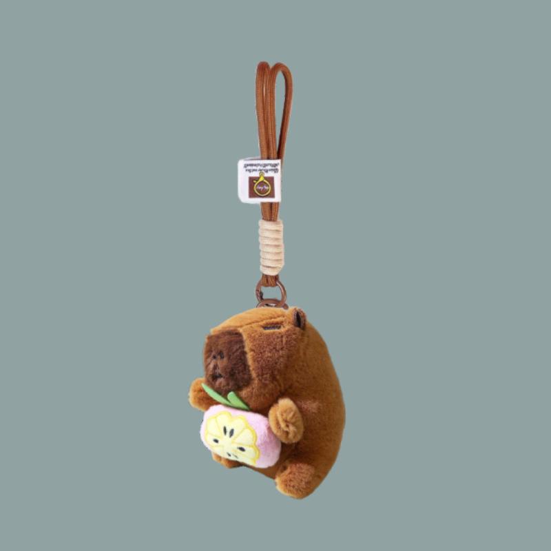 Cute Plush Keychain Small Capybara Pendant Student Bag Pendant Small Gift Boutique
