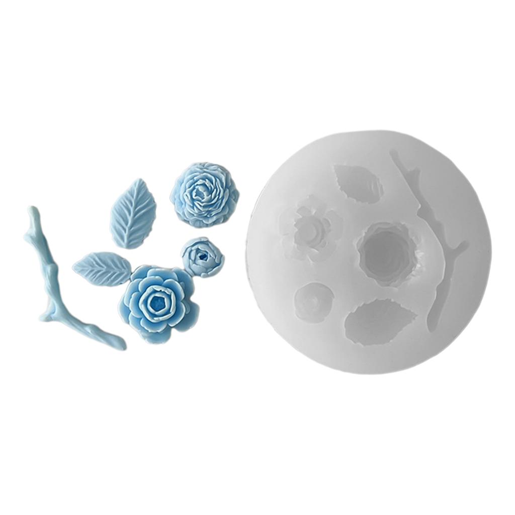 Diy Handmade Products Rose Flower Ornament Silicone Mold Scented Gypsum Ornaments Drop Glue Resin Mold for Decoration