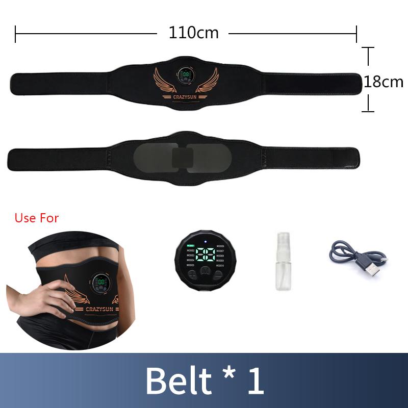 Muscle Toner Smart Abdominal Toning Belt EMS Muscle Stimulator Ab Trainer USB Charge Body Massager Weight Loss Fitness Equipment
