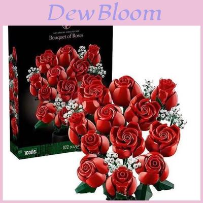 Rose Bouquet Compatible Building Blocks For Valentines Day Gift Diy Collectible
